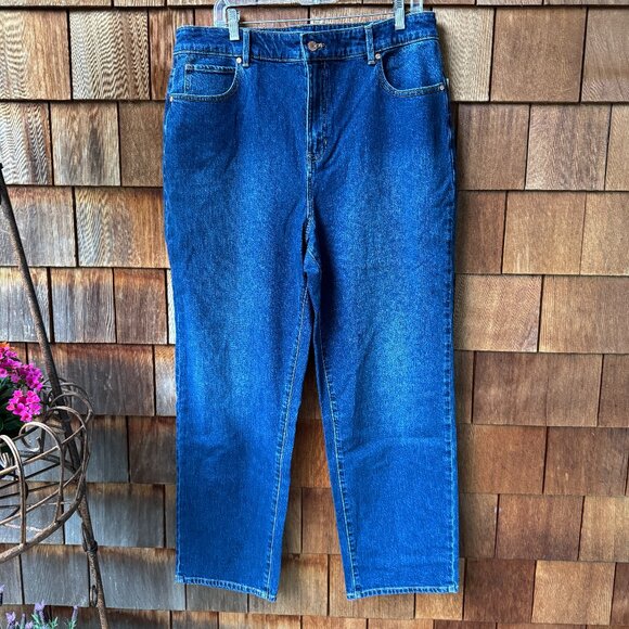NWT Talbots Blue Denim High Waist Relaxed Stillwell Wash Jean in Women's 16 - Picture 1 of 13